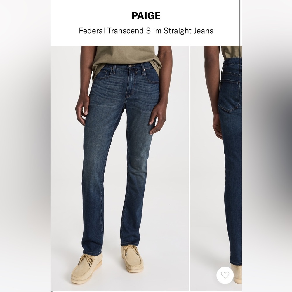 Paige federal slim straight mens jeans
